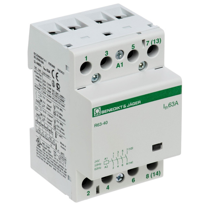 Модульний контактор Benedict R63 63A 24В AC - R63-40 24