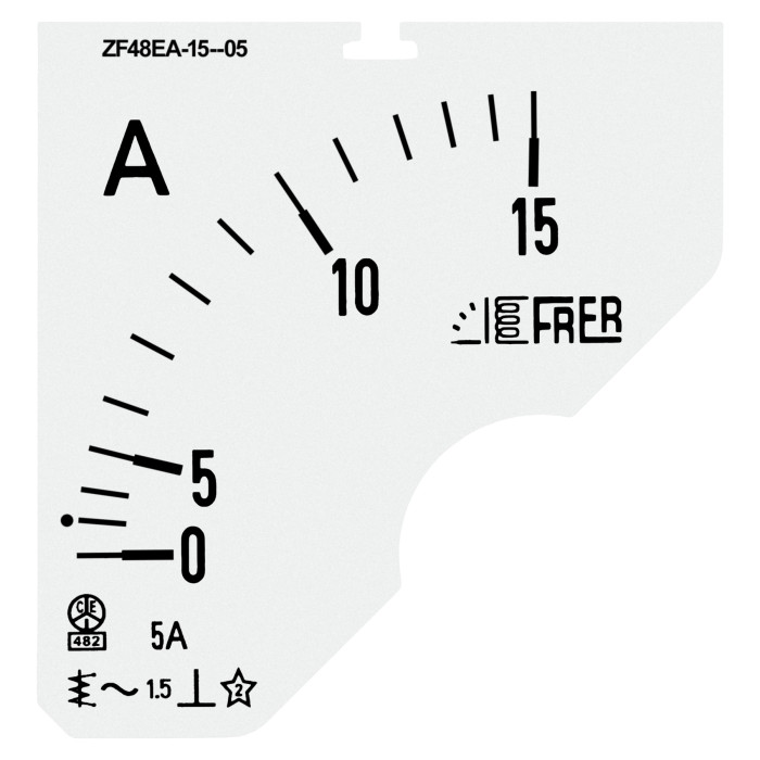 Шкала амперметра FRER ZF 15/5А В - ZF48EAX015X05