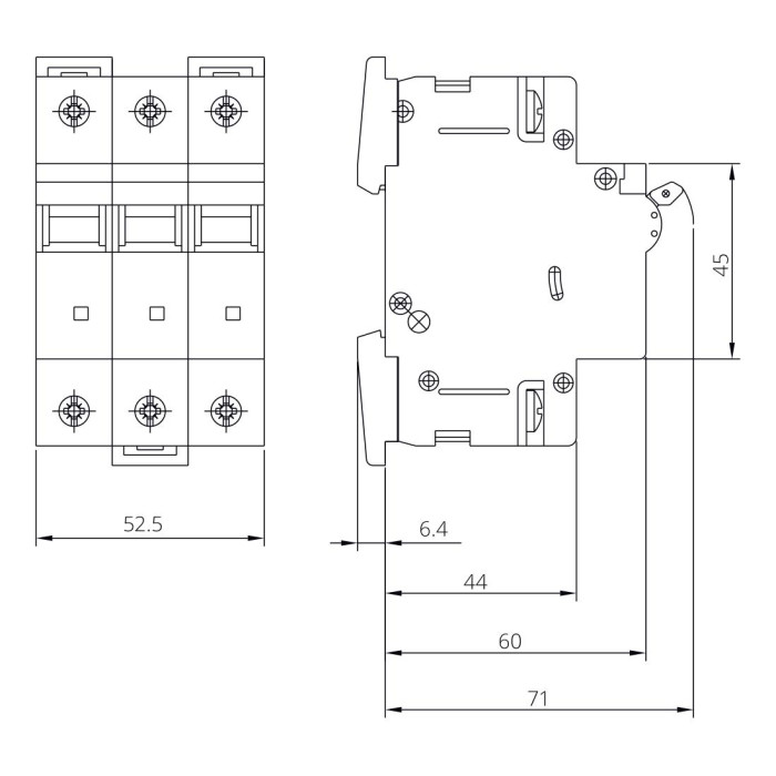 Модульний автоматичний вимикач ISKRA RI63 3P D20A 10кА - 786100121000
