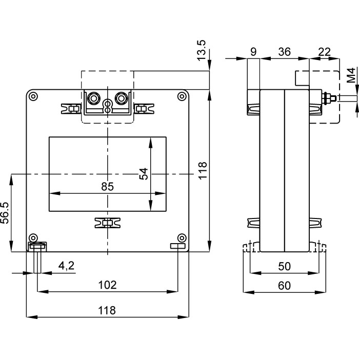 Трансформатор струму вимірювальний FRER TAT085 2000 А 85 × 54 2000/5 - TAT0852K0X05