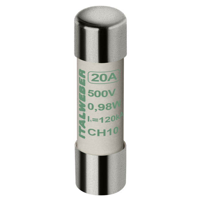 Запобіжник циліндричний Italweber CH10 20A aМ 10x38 500В - 1422020