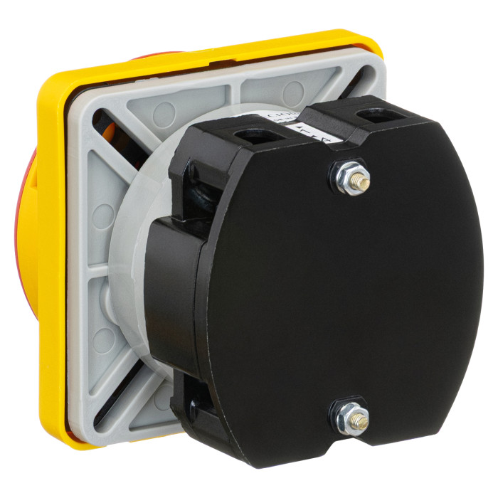 Кулачковий перемикач GC 40A 2P схема 91 (0-1) жовто-червоний