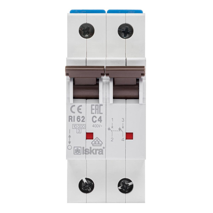 Модульний автоматичний вимикач ISKRA RI62 2P C4A 10кА - 786100147000