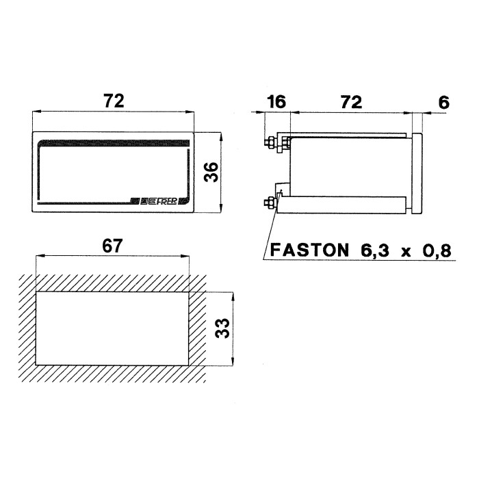 Вольтметр цифровий FRER D76 72 × 36 80–260 AC/DC В ±600 В (постійного струму) - D76MV5600XSDH