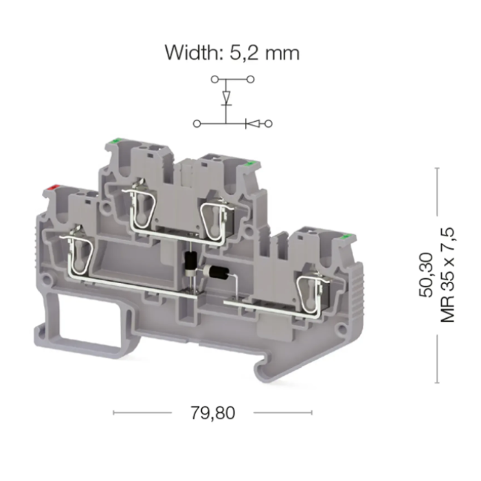 Клема Klemsan SRD Діодна 2.5 мм - 0.0.0.3.11489