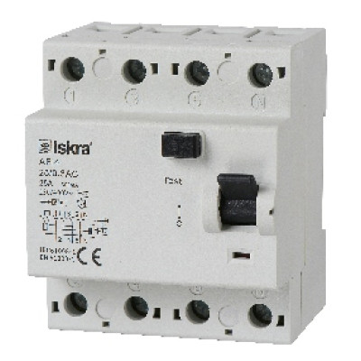 Пристрій захисного відключення ISKRA AFI4 40A 3P+N 0.03А