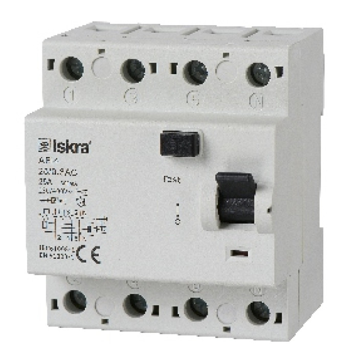 Пристрій захисного відключення ISKRA AFI4 40A 3P+N 0.03А - 030105265000