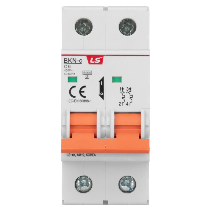 Модульний автоматичний вимикач LS ELECTRIC BKN 2P C6A 6kA