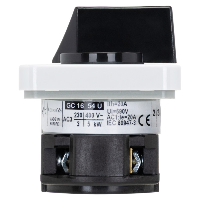 Кулачковий перемикач GC 16A 1P схема 54 (1-2)