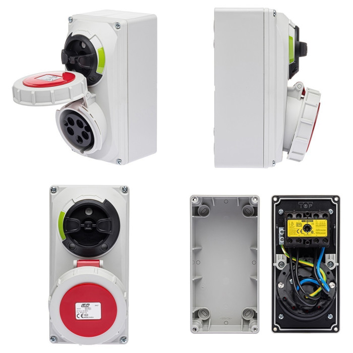 Розетка настінна з механічним блокуванням IDE MUNDIAL 3P+N+E 16 А 200/346–240/415 В IP67 - 03833