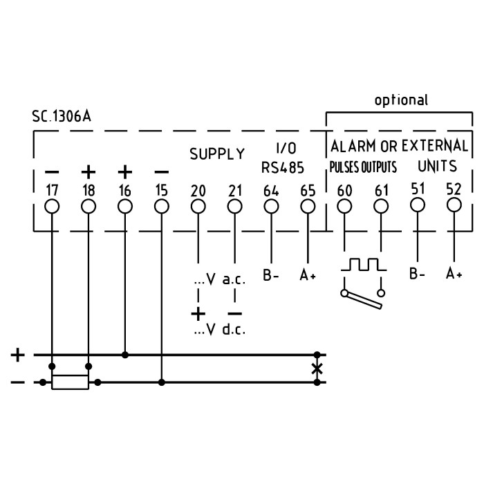 Аналізатор мережі FRER QUBO DC, RS485, 220V живл. 80-260 Vac/dc, пульс - Q72C3LX60MD2HO
