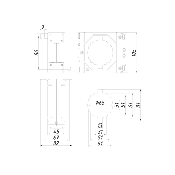 Трансформатор струму вимірювальний Vector VS VCTB181 2000A 81×12.5 2000/5