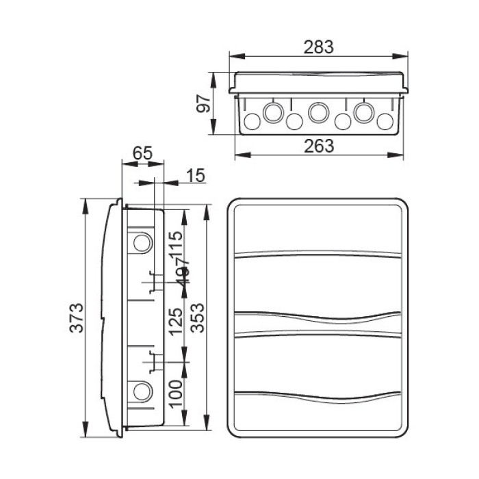 BM24PO/RR Корпус розподільчий внутр. біле вікно ORO,2x12 модуля 373x283x97, IP40, з шинами N і PE