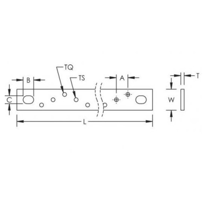 549030 Шина з різьбовими отворами TCBW 32X5 2м M6