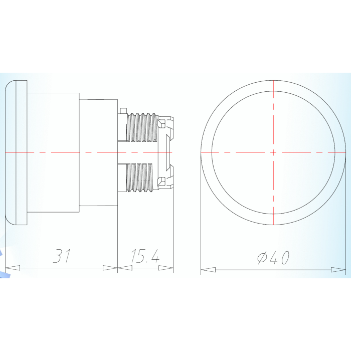 Грибоподібна кнопка без засувки – ø 40 мм – ЧЕРВОНА – IP65 COMEPI - ECX 4135
