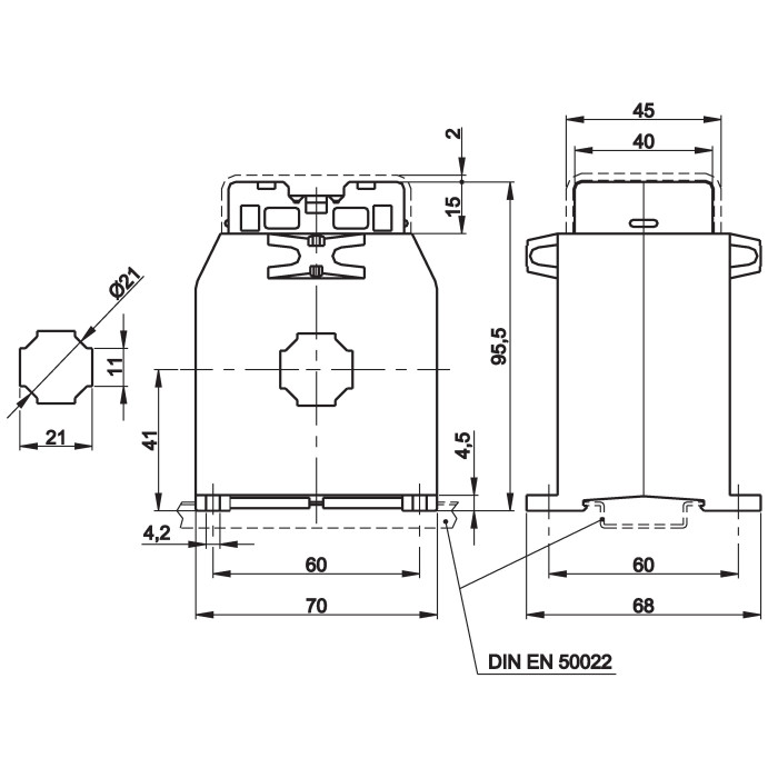Трансформатор струму високоточний FRER TAC021 150 А 20 × 10 150/5 - TAC021150J05