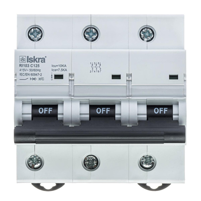 Модульний автоматичний вимикач ISKRA RI103 3P C125A 10кА - 786101261000