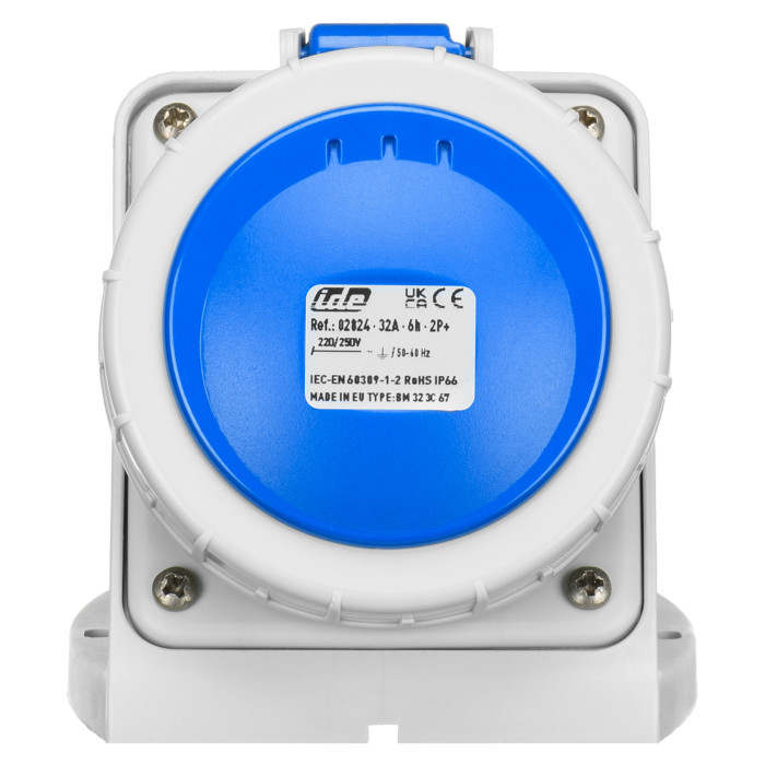 Розетка настінна IDE MUNDIAL 2P+E 32A 200–250V IP66-67