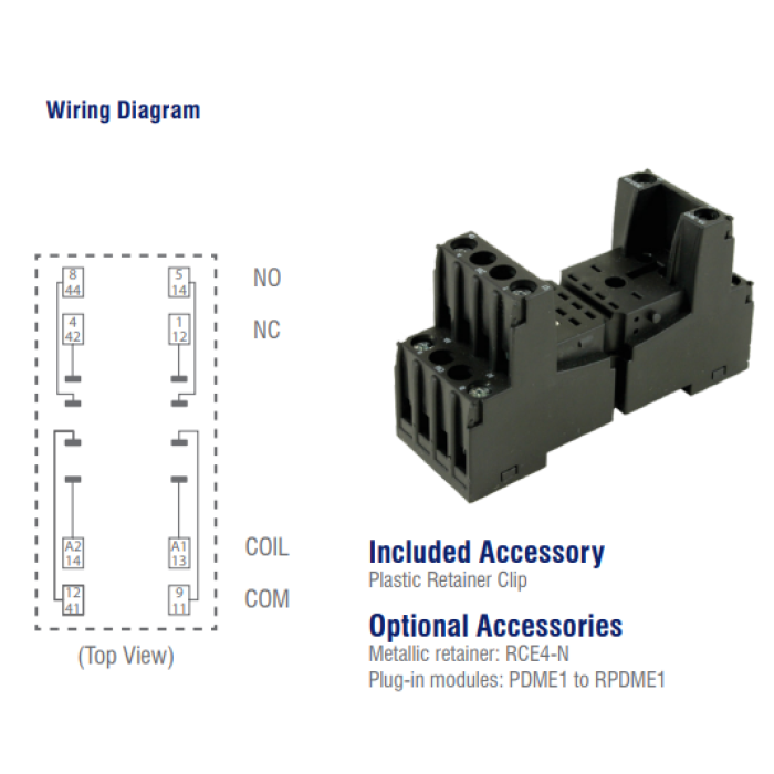 SRNE2-D Цоколь для реле HYE21 (з скобою)
