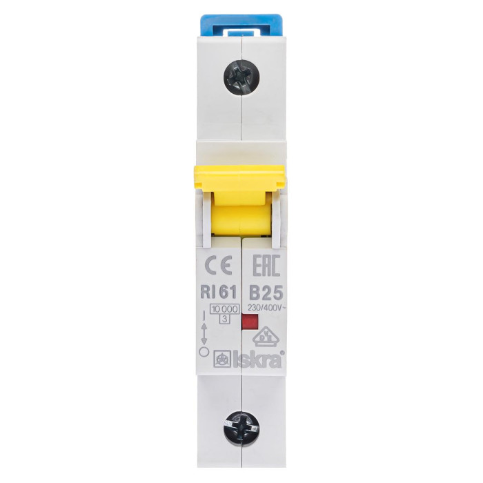 Модульний автоматичний вимикач ISKRA RI61 1P B25A 10кА - 786100042000