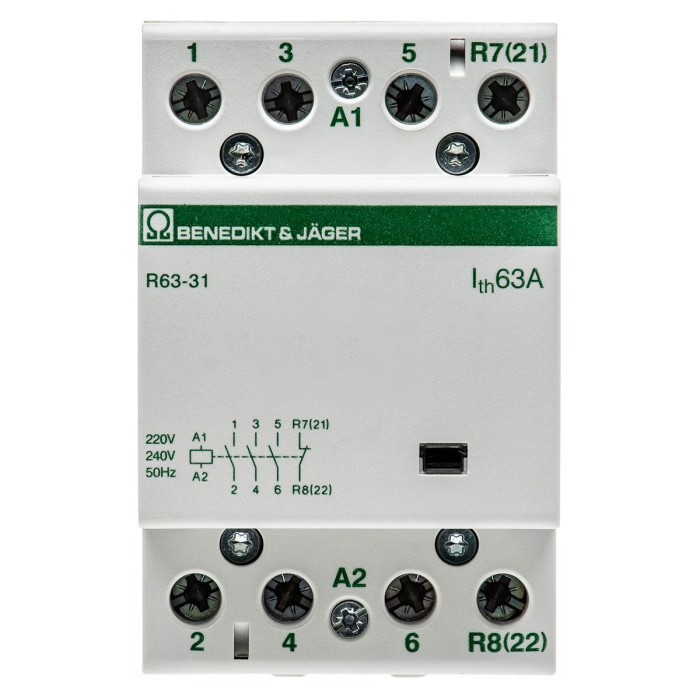 Модульний контактор Benedict R63 63A 220-240 - R63-31 230
