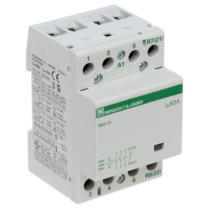 Модульний контактор Benedict R63 63A 220-240 - R63-31 230