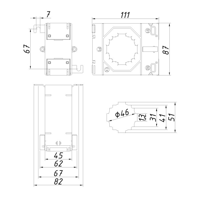 Трансформатор струму вимірювальний Vector VS VCTC851 1000A 51×12.5 1000/5