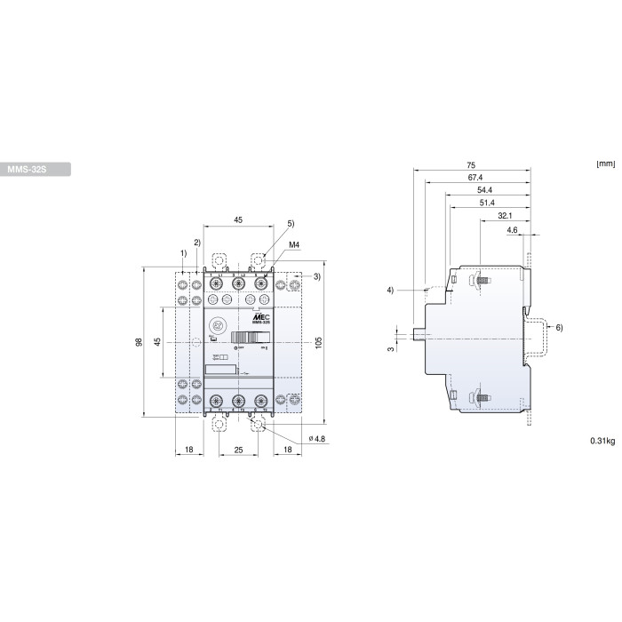 0705101600 Автомат захисту двигуна MMS-32S 32A METASOL EXP