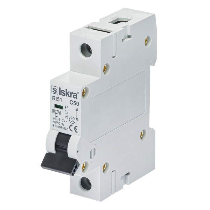 Модульний автоматичний вимикач ISKRA RI51 1P C50A 6кА - 786091107000