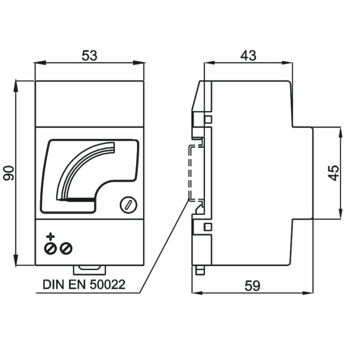 Вольтметр прямий FRER F52MV 90˚ 15V - F72MVX015XSD