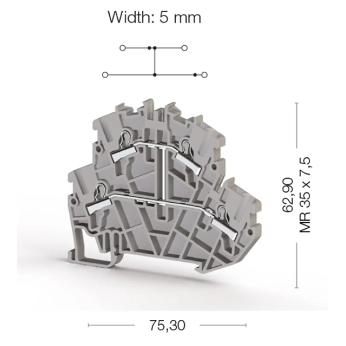 Клема Klemsan PYK Дворівнева 2.5 мм - 0.0.0.3.07239