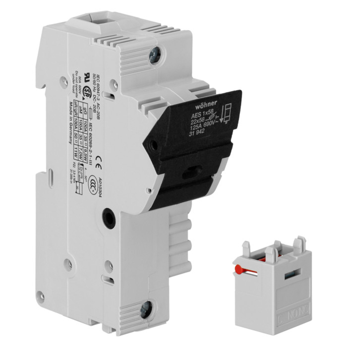 31942 Утримувач запобіжників Ambus 22х58 1р з сигналізацією 100 А