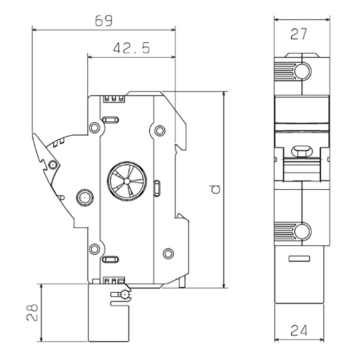 31942 Утримувач запобіжників Ambus 22х58 1р з сигналізацією 100 А