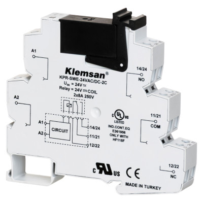 Реле інтерфейсне Klemsan KPR-SWE-24VAC/DC-2C
