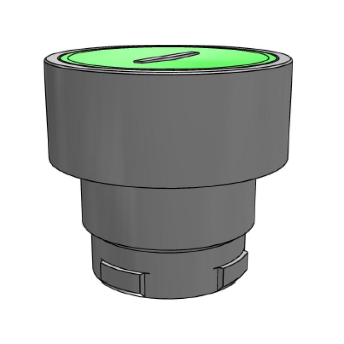 ECX 1107 Кнопка прихована без фіксації, зелена І (Пуск), металевий корпус