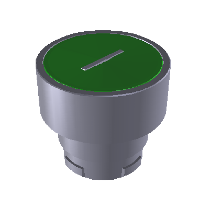 ECX 1107 Кнопка прихована без фіксації, зелена І (Пуск), металевий корпус