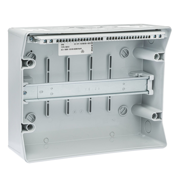 CDN12PT/RR Пластиковий щит ECOLOGY, 1x12 модулів IP65, в компл. шинами N і PE