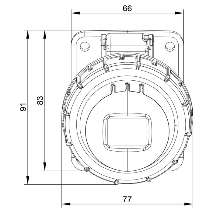 Розетка вбудована похила IDE MUNDIAL 3P+E 16 А 380–415 В IP66-67 - 03802