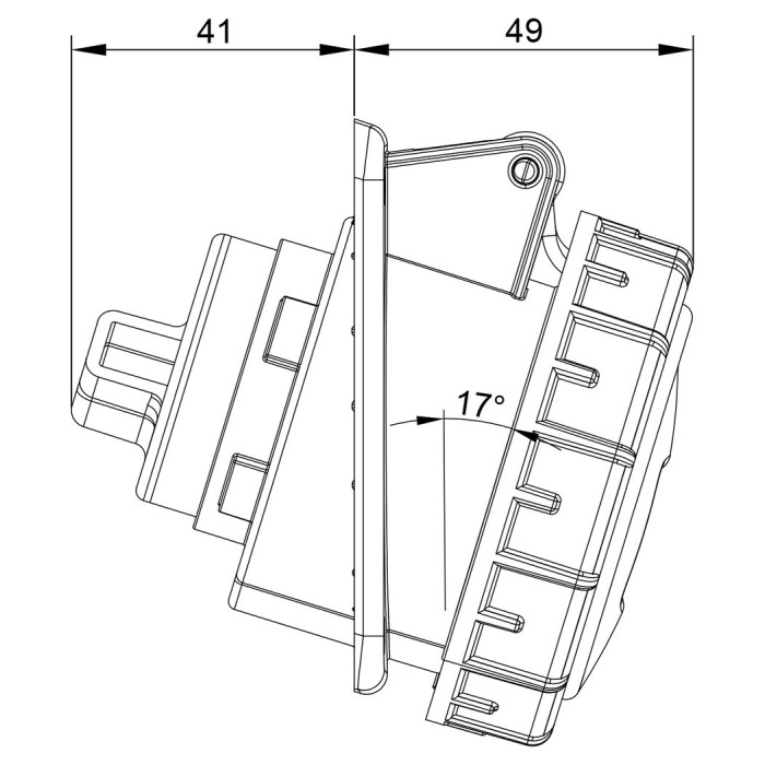 Розетка вбудована похила IDE MUNDIAL 3P+E 16 А 380–415 В IP66-67 - 03802