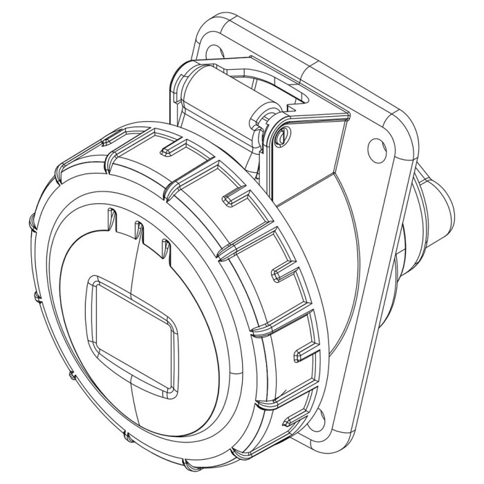 Розетка вбудована похила IDE MUNDIAL 3P+E 16 А 380–415 В IP66-67 - 03802