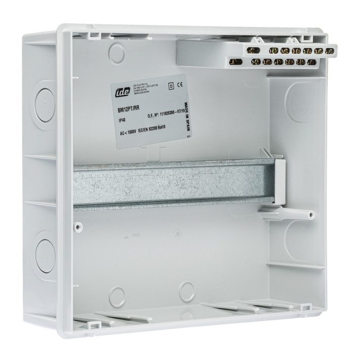 BM12PT/RR Корпус розподільчий внутр. прозоре вікно ORO,1x12 модуля 248x283x97, IP40, з шинами N і PE