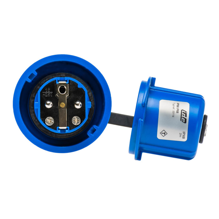Вилка кабельна IDE SCHUKO 2P+E 16 А 250 В IP66-68 - 00114
