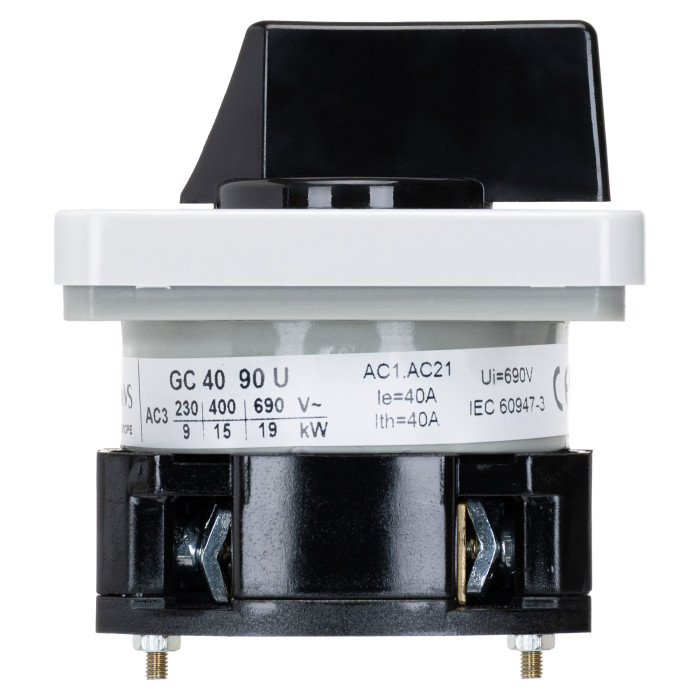 Кулачковий перемикач GC 40A 1P схема 90 (0-1)