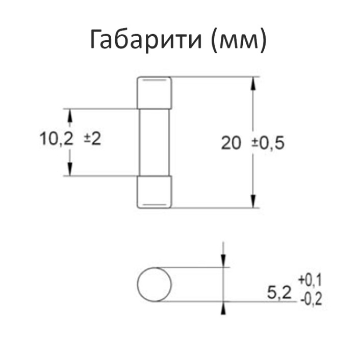 0114005 Запобіжник 5х20 5A T 250V (уп. 10 шт)