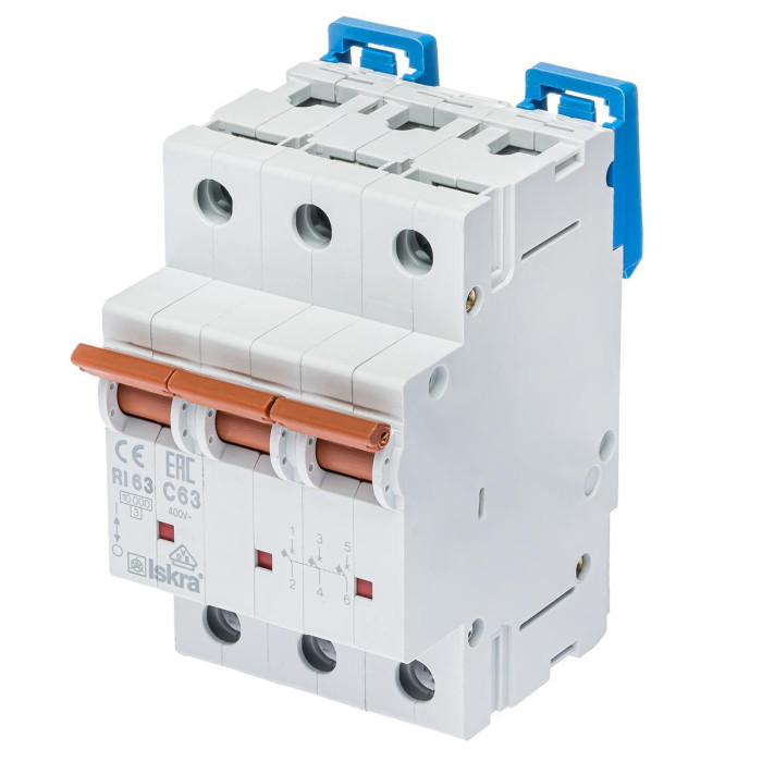 Модульний автоматичний вимикач ISKRA RI63 3P C63A 10кА - 786100110000