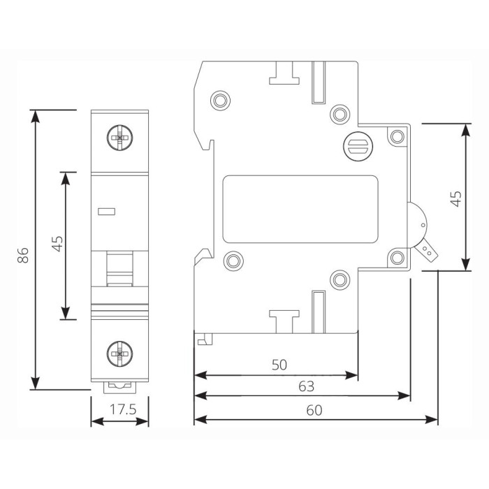 Модульний автоматичний вимикач ISKRA RI51 1P B20A 6кА - 786091009000