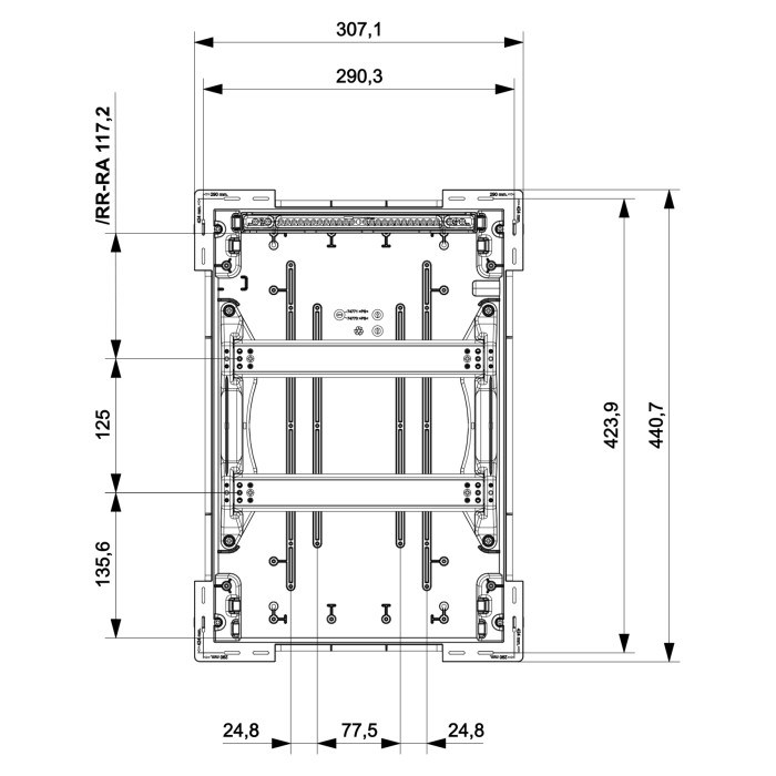 GPE24PT/PH/RR Корпус розподільчий GOLD, 2x12 (24) модулі, прозорі двері, IP40