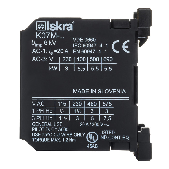 Мініконтактор ISKRA K07M-10 B7, 24V-50/60Hz - 030040700000
