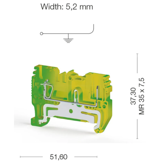 Клема Klemsan CTP Заземлення 2.5 мм - 0.0.0.3.37040