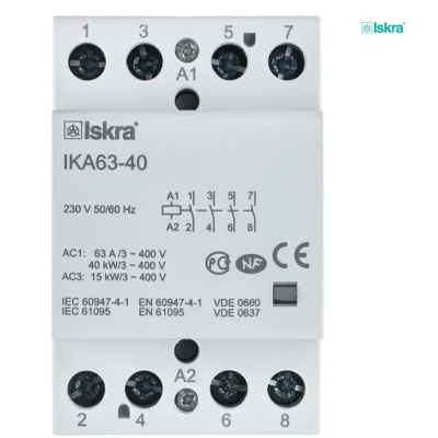 Модульний контактор ISKRA IKA 63A 24В AC/DC 4NO